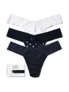 Hanky Panky 3 Pack Supima® Cotton Low Rise Thongs With Lace