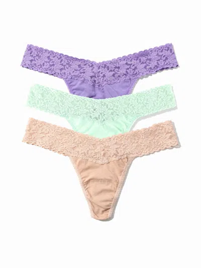 Hanky Panky 3 Pack Supima® Cotton Original Rise Thongs In Multi