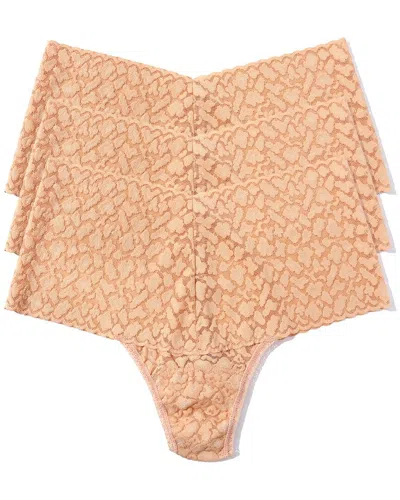 Hanky Panky 3pk Crossdyed Leopard Retro Thong In Brown