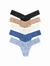Hanky Panky 5 Pack Daily Lace® Low Rise Black Friday In Brown