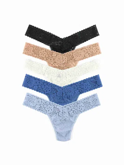 Hanky Panky 5 Pack Daily Lace® Low Rise Black Friday In Brown