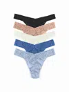 Hanky Panky 5 Pack Daily Lace® Original Rise Black Friday In Brown