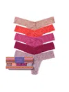 Hanky Panky 5 Pack Signature Lace® Low Rise Thongs In Printed Box In Multi