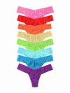 Hanky Panky 8 Pack 4911® Signature Lace® Low Rise Thong Black Friday In Multi