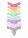 Hanky Panky 8 Pack 4911® Signature Lace® Low Rise Thong Black Friday In Multi