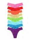 Hanky Panky 8 Pack Signature Lace® Original Rise Thong Black Friday In Multi