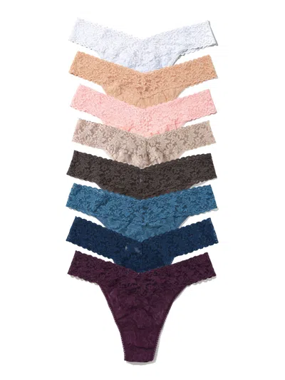 Hanky Panky 8 Pack Signature Lace® Original Rise Thong Black Friday In Multi