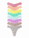 Hanky Panky 8 Pack Signature Lace® Original Rise Thong Black Friday In Multi
