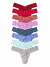 Hanky Panky 8 Pack Signature Lace® Petite Sized Thong Black Friday In Multi