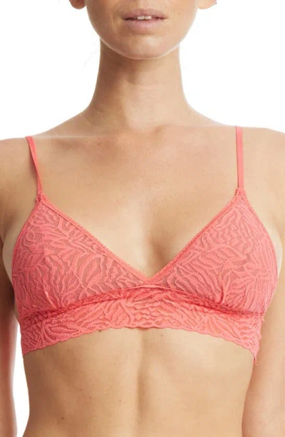 Hanky Panky Animal Max Lace Padded Bralette In Red