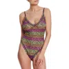 Hanky Panky Printed Signature Lace Thong Back Bodysuit In Its Electric