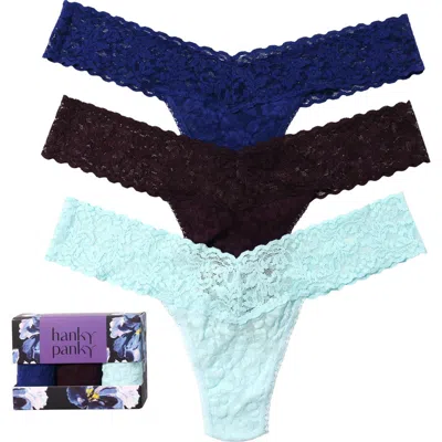 Hanky Panky Assorted 3-pack Low Rise Thongs In Multi