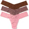 Hanky Panky Assorted 3-pack Low Rise Thongs In Multi