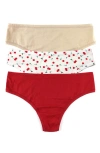 Hanky Panky Assorted 3-pack Playstretch Print Natural Rise Thongs In Multi
