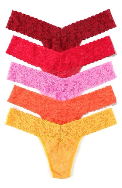 Hanky Panky Assorted 5-pack Lace Low Rise Thongs
