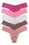 Hanky Panky Assorted 5-pack Lace Low Rise Thongs In Multi