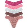 Hanky Panky Assorted 5-pack Lace Original Rise Thongs In Multi