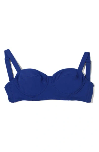 Hanky Panky Balconette Bikini Top In Poolside Blue Solid