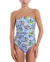 Hanky Panky Bandeau Ruched One Piece Swimsuit In Thankful (blue)