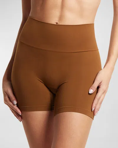 Hanky Panky Body High-rise Stretch Bike Shorts In Brown