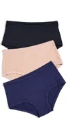 Hanky Panky Boy Shorts 3 Pack Black/almond/retrograde In Black/almond/retrograde