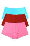 Hanky Panky Breathe Assorted 3-pack Boyshorts In Orange