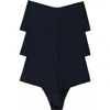 Hanky Panky Breathe Assorted 3-pack High Waist Thongs In Blue
