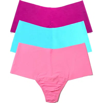 HANKY PANKY HANKY PANKY BREATHE ASSORTED 3-PACK HIGH WAIST THONGS
