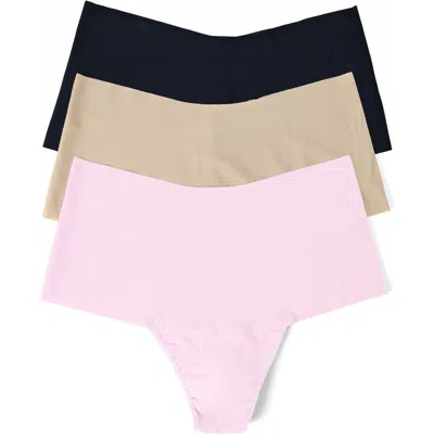 HANKY PANKY HANKY PANKY BREATHE ASSORTED 3-PACK HIGH WAIST THONGS