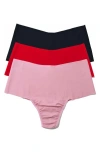Hanky Panky Breathe Assorted 3-pack High Waist Thongs In Greatheights/fs/ppnk