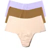 Hanky Panky Breathe Assorted 3-pack High Waist Thongs In Multi