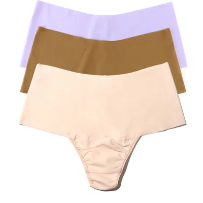 Hanky Panky Breathe Assorted 3-pack High Waist Thongs In Multi