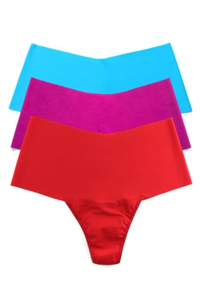 HANKY PANKY HANKY PANKY BREATHE ASSORTED 3-PACK HIGH WAIST THONGS