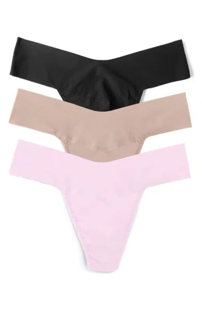 HANKY PANKY HANKY PANKY BREATHE ASSORTED 3-PACK V-CUT THONGS