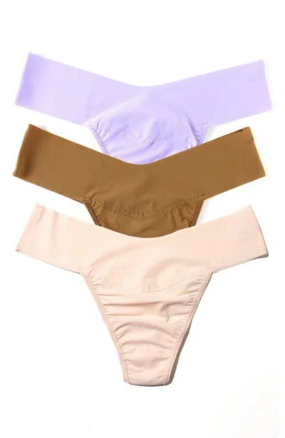 Hanky Panky Breathe Assorted 3-pack V-cut Thongs In Blue