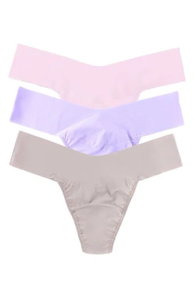 Hanky Panky Breathe Assorted 3-pack V-cut Thongs In Grey