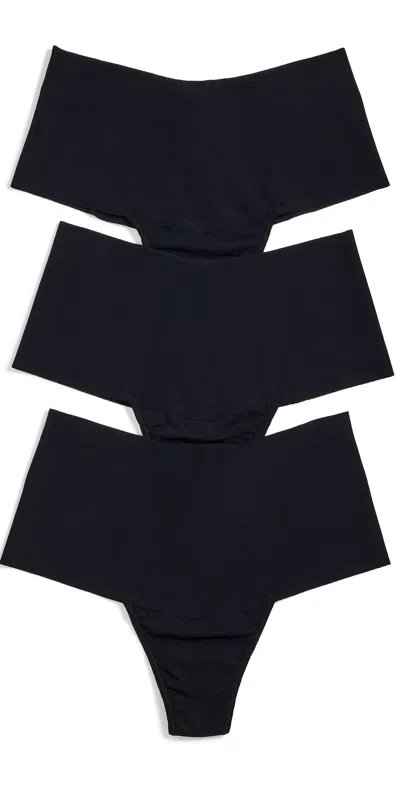 Hanky Panky Breathe Hi Rise Thong 3 Pack In Black