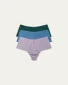 Hanky Panky Breathe Hi-rise Thongs 3-pack In Great Heights, Rainy Day, Aromatherapy