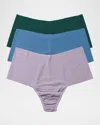 Hanky Panky Breathe Hi-rise Thongs 3-pack In Great Heights, Rainy Day, Aromatherapy