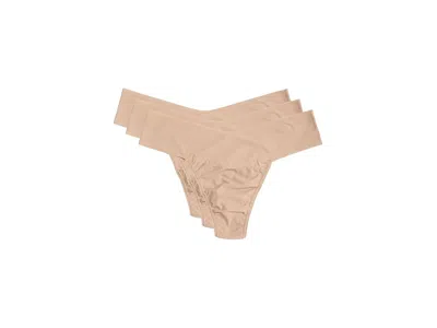 Hanky Panky Breathe High Rise Thong 3 Pack In Neutral