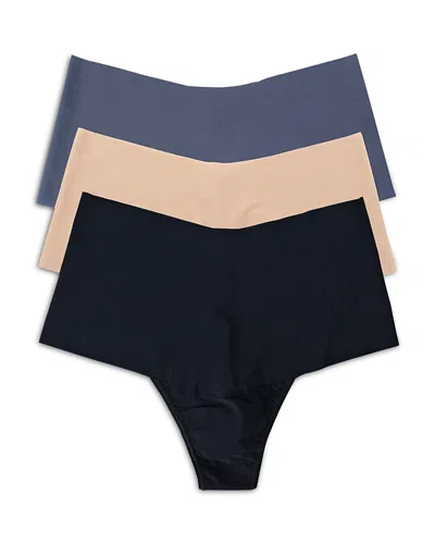 Hanky Panky Breathe Hirse Thongs, Set Of 3 In Multi