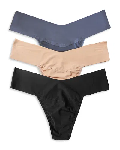 Hanky Panky Breathe Natural Rise Thong, Pack Of 3 In Multi