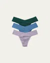 Hanky Panky Breathe Assorted 3-pack V-cut Thongs In Great Heights, Rainy Day, Aromatherapy