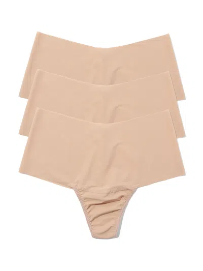 Hanky Panky Breathesoft® High Rise Thong 3 Pack In Brown