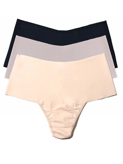 Hanky Panky Breathesoft™ High Rise Thong 3 Pack In Multi