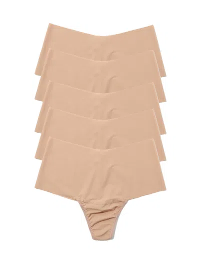 Hanky Panky Breathesoft® High Rise Thong 5 Pack In Pink