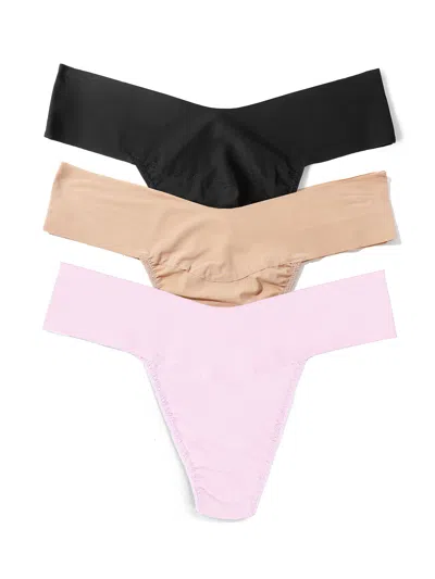 Hanky Panky Breathesoft® Natural Rise Thong 3 Pack In Brown