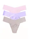 Hanky Panky Breathe Assorted 3-pack V-cut Thongs In Grey