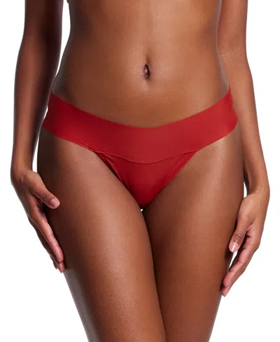 Hanky Panky Breathesoft Natural Rise Thong Underwear In Orange