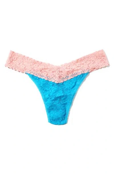Hanky Panky Colorplay Original Lace Thong In Blue